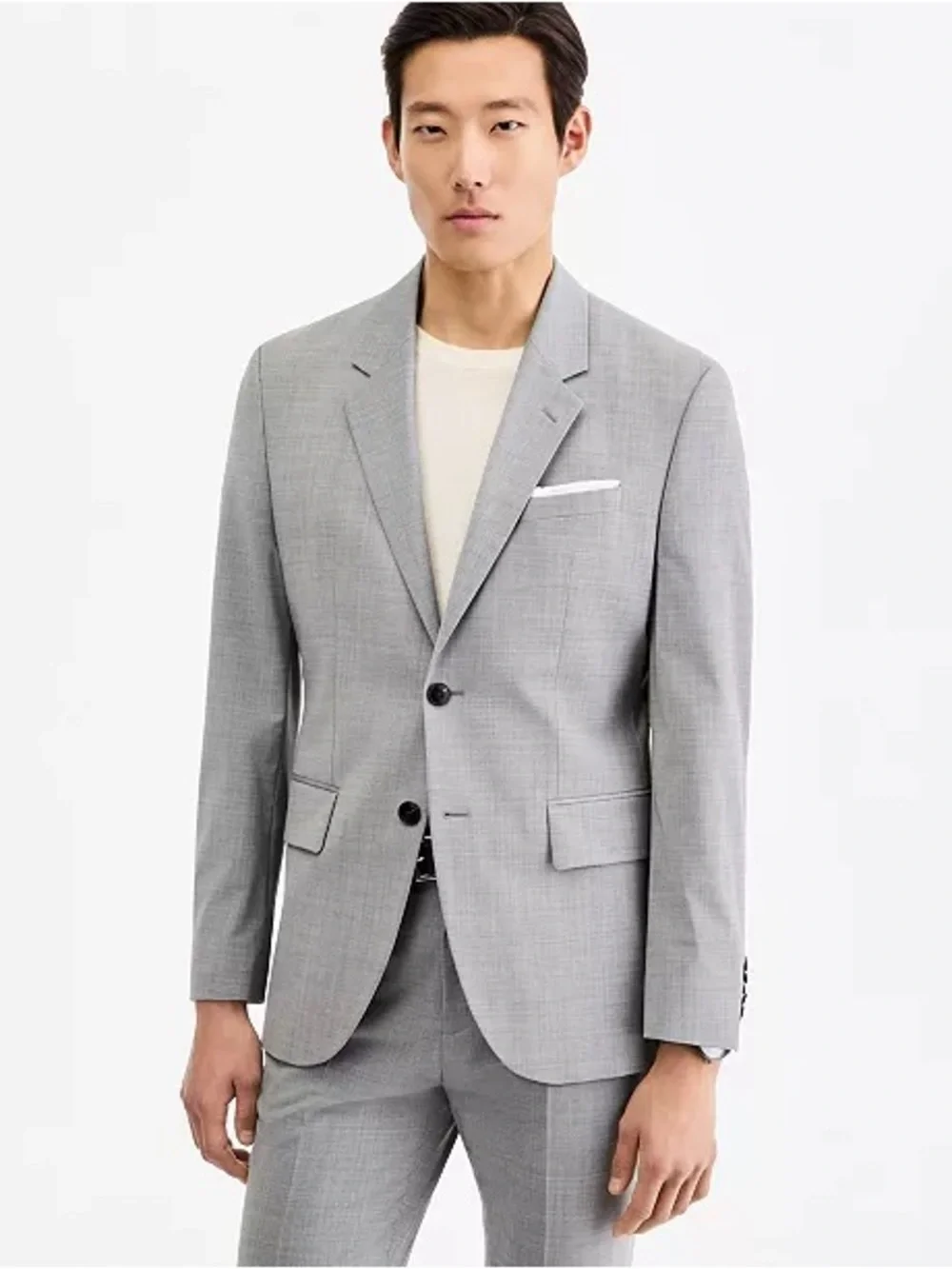 Boss Hugo Boss Light Gray 2 Button Suit Jacket Slim Fit 42R Otso Simo Blazer
